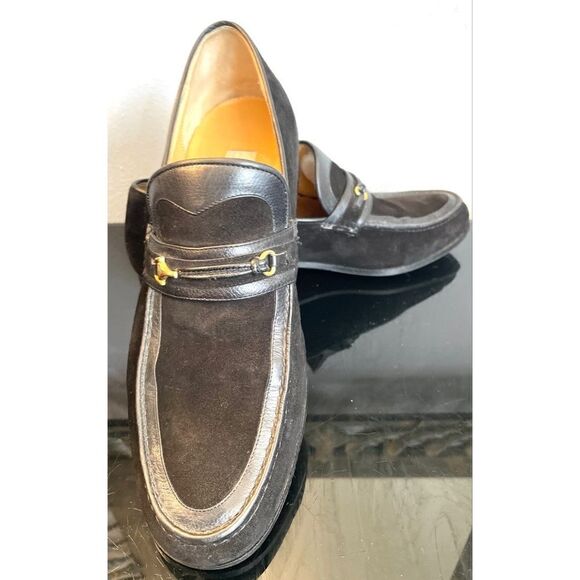 Gucci Black Suede Leather Trimmed Bit Men’s Loafers Made in Italy Size 43/9.5 M - Picture 13 of 15